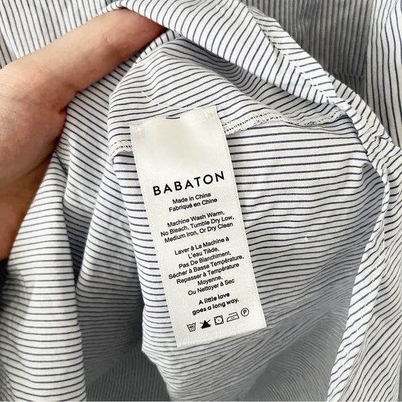 BABATON | malik cotton striped off shoulder blouse size XXS Aritzia - Picture 8 of 9
